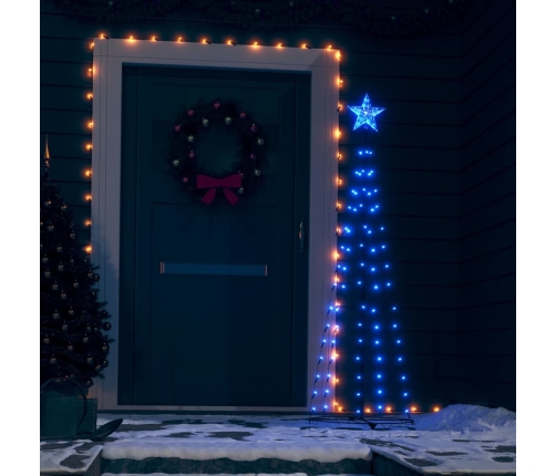 Árbol cono de Navidad 70 LEDs decoración azul 50x120 cm