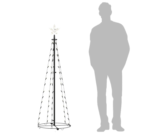 Árbol de Navidad cónico 84 LED blanco cálido 50x150 cm