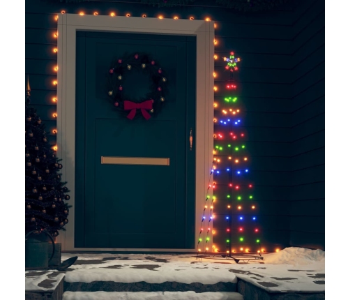 Árbol cono de Navidad 84 LEDs decoración colores 50x150 cm