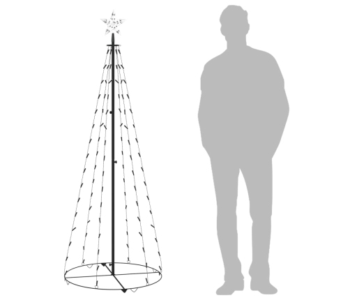 Árbol de Navidad forma de cono 100 LED blanco frío 70x180 cm