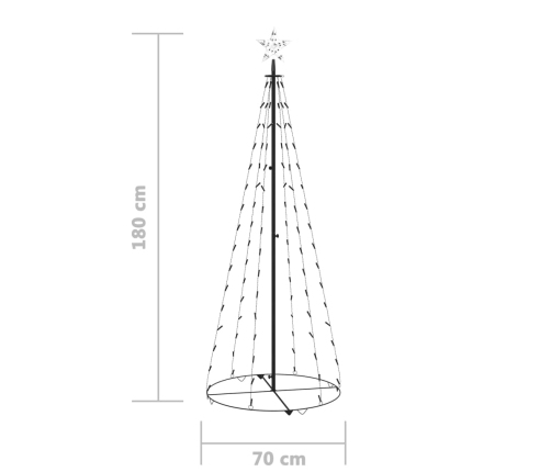 Árbol de Navidad forma de cono 100 LED blanco frío 70x180 cm