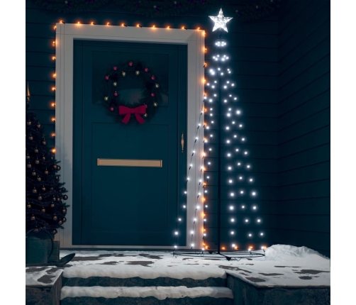 Árbol de Navidad forma de cono 100 LED blanco frío 70x180 cm