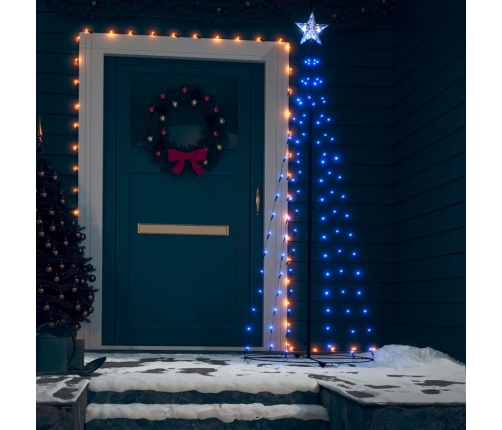 Árbol cono de Navidad 100 LEDs azul 70x180 cm