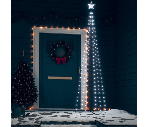 Árbol cono de Navidad 136 LEDs blanco frío 70x240 cm