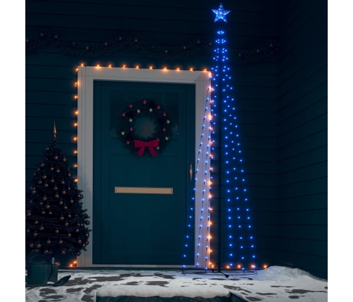 Árbol cono de Navidad 136 LEDs azul 70x240 cm