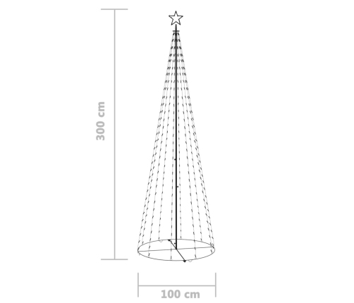 Árbol cono de Navidad 330 LEDs blanco frío 100x300 cm