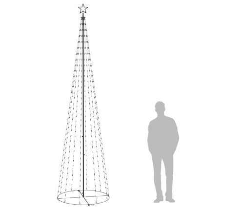 Árbol cono de Navidad 400 LEDs blanco frío 100x360 cm