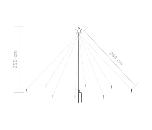 Luces LED forma árbol Navidad interior y exterior 400 LED 2,5 m