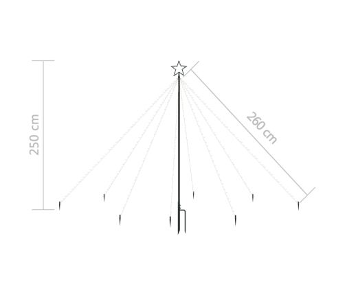 LED árbol de Navidad interior y exterior 400 LED azul 2,5 m