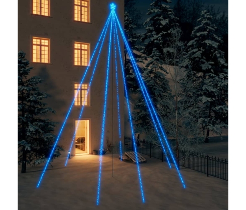 LED árbol de Navidad interior y exterior 1300 LED azul 8 m