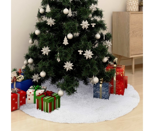 Falda del árbol de Navidad blanca 90 cm cuero sintético