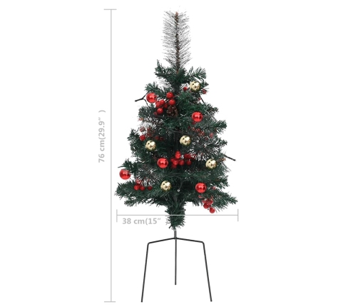 Árboles de Navidad de camino con luces 2 uds PVC 76 cm