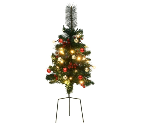 Árboles de Navidad de camino con luces 2 uds PVC 76 cm