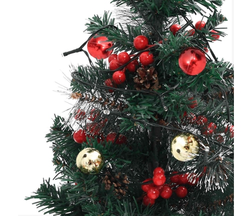 Árboles de Navidad de camino con luces 2 uds PVC 76 cm