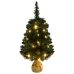 Árbol de Navidad preiluminado con luces y soporte verde 90 cm