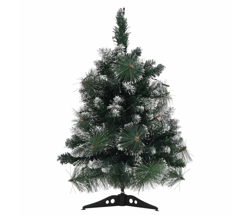 Árbol de Navidad preiluminado con luces y soporte verde 60 cm