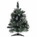 Árbol de Navidad preiluminado con luces y soporte verde 60 cm