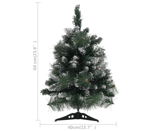 Árbol de Navidad preiluminado con luces y soporte verde 60 cm