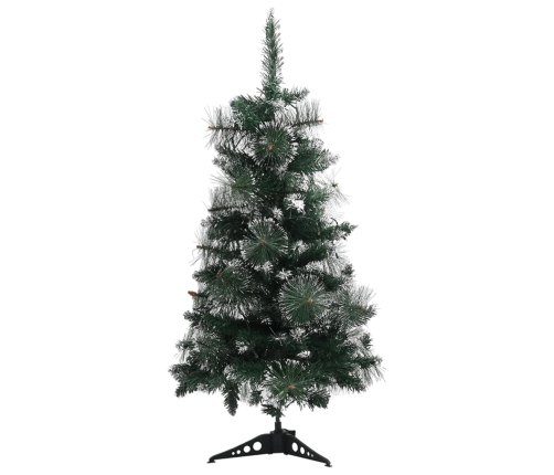 Árbol de Navidad preiluminado con luces y soporte verde 90 cm