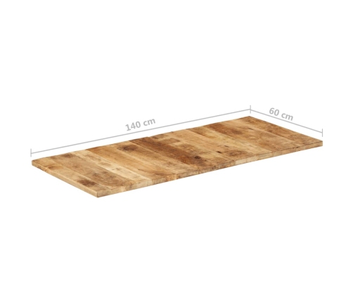 Tablero para mesa madera de mango rugosa 140x60x(2,5-2,7) cm