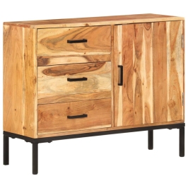 Aparador de madera maciza de acacia 88x30x73 cm