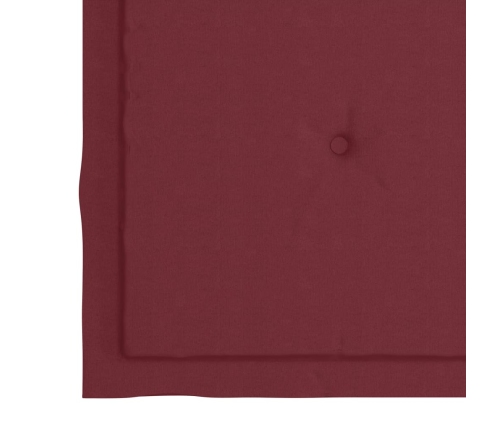 Sillas de jardín 4 uds madera de teca con cojines rojo tinto
