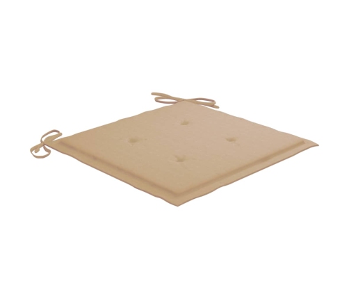 vidaXL Sillas de jardín 6 uds madera maciza de teca cojines beige