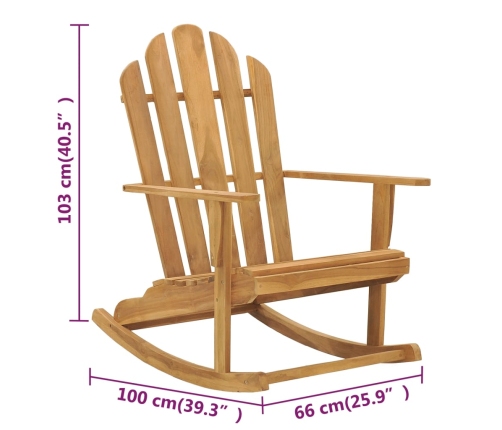 Sillas mecedoras Adirondack 2 unidades madera maciza de teca