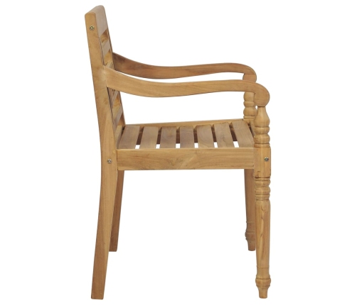 Sillas Batavia 6 unidades madera maciza de teca con cojines