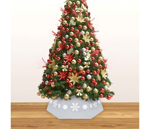 Falda del árbol de Navidad plateada y blanca Ø68x25 cm