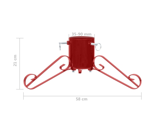 Soporte para árbol de Navidad rojo 58x58x21 cm