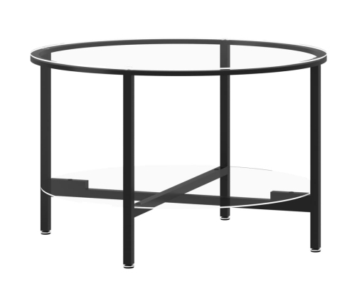 Mesa de centro vidrio templado negro y transparente 70 cm