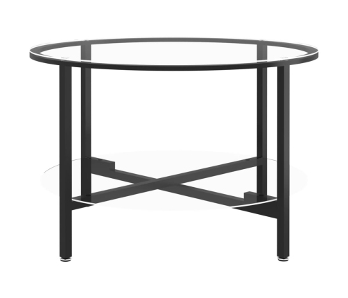 Mesa de centro vidrio templado negro y transparente 70 cm