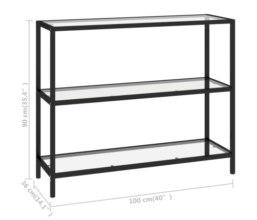 Estantería transparente de vidrio templado 100x36x90 cm