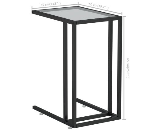 Mesa auxiliar de ordenador vidrio transparente 50x35x65 cm