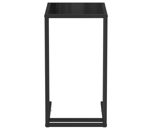 vidaXL Mesa auxiliar de ordenador vidrio transparente negro 50x35x65cm