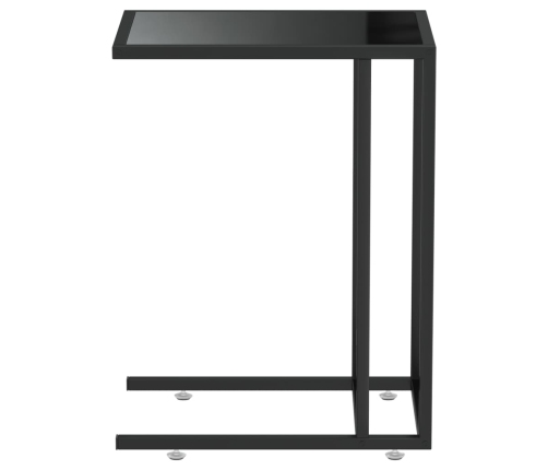 vidaXL Mesa auxiliar de ordenador vidrio transparente negro 50x35x65cm