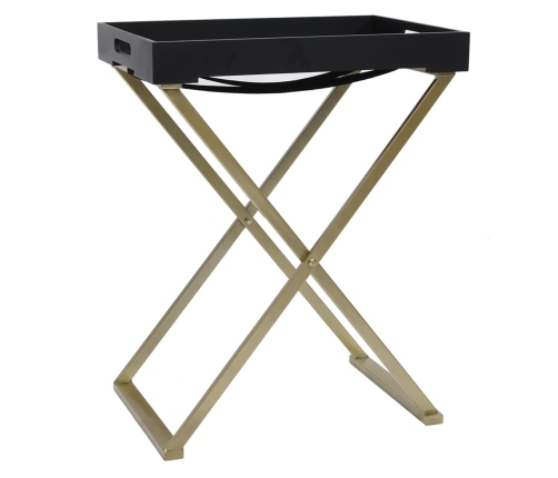 Mesa plegable MDF dorado y negro 48x34x61 cm