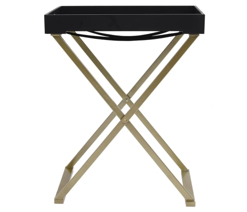 Mesa plegable MDF dorado y negro 48x34x61 cm