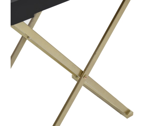 Mesa plegable MDF dorado y negro 48x34x61 cm