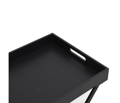 Mesa plegable MDF negra 48x34x61 cm