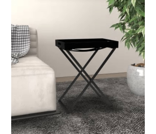 Mesa plegable MDF negra 48x34x61 cm