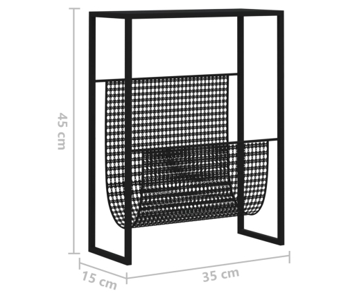 Revistero de acero negro 35x15x45 cm