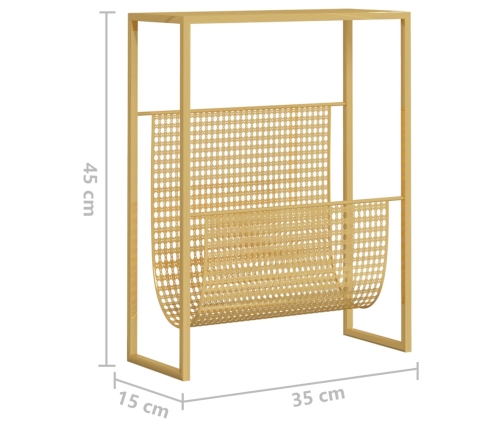 Revistero de acero dorado 35x15x45 cm