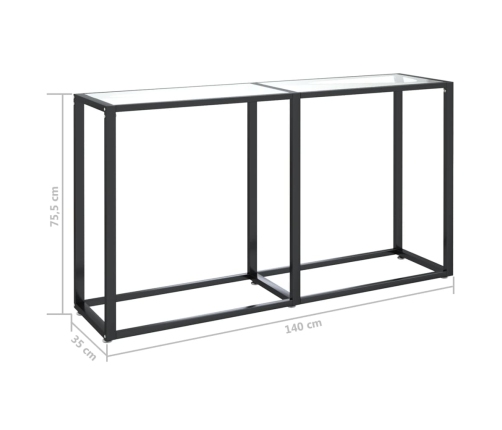 Mesa consola vidrio templado transparente 140x35x75,5cm