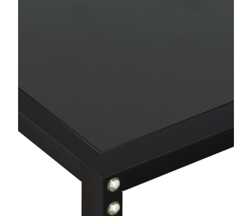 Mesa consola vidrio templado negro 140x35x75,5cm