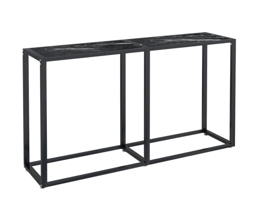 Mesa consola vidrio templado mármol negro 140x35x75,5cm