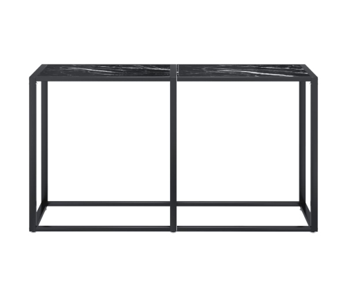 Mesa consola vidrio templado mármol negro 140x35x75,5cm