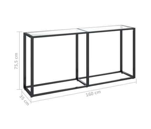 Mesa consola vidrio templado transparente 160x35x75,5 cm