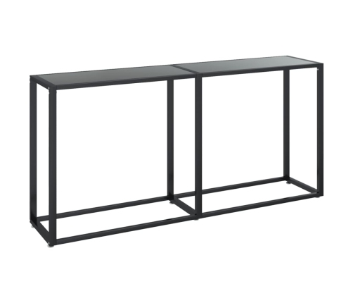 Mesa consola vidrio templado negro 160x35x75,5 cm